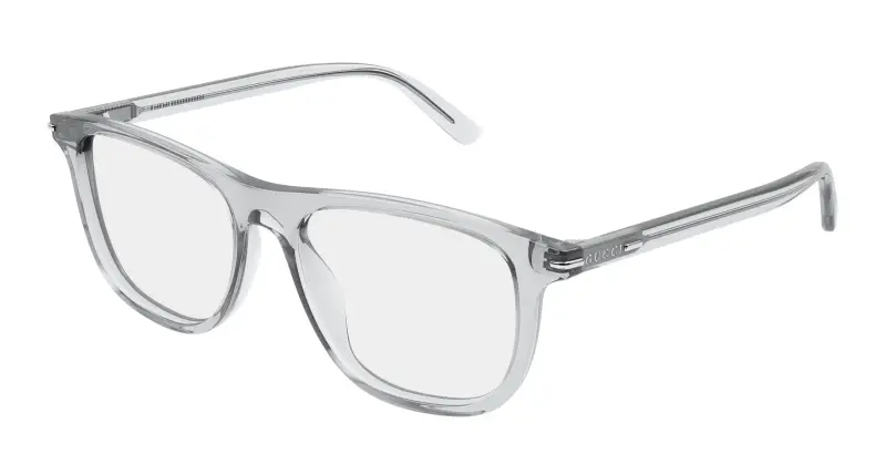 Uomo Gucci GG2130O 004 Montature da vista Acetato Grigio Trasparente Squadrata