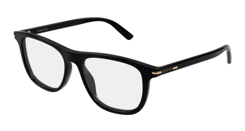 Uomo Gucci GG2130O 005 Montature da vista Acetato Nero Trasparente Squadrata