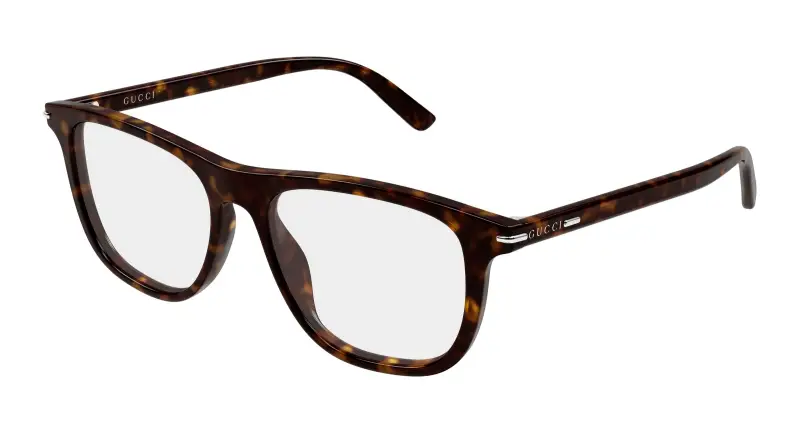 Uomo Gucci GG2130O 006 Montature da vista Acetato Havana Trasparente Squadrata