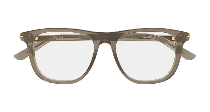 Uomo Gucci GG2130O 007 Montature da vista Acetato Marrone Trasparente Squadrata miniatura 2