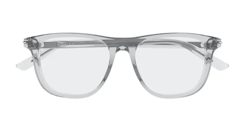 Uomo Gucci GG2130O 008 Montature da vista Acetato Grigio Trasparente Squadrata miniatura 2