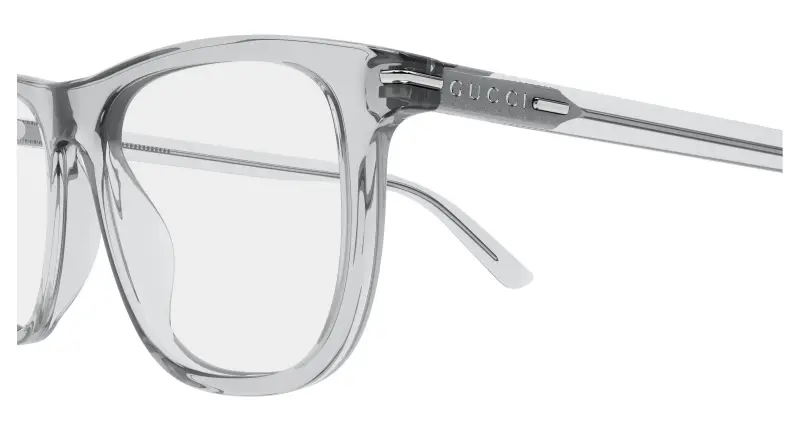 Uomo Gucci GG2130O 008 Montature da vista Acetato Grigio Trasparente Squadrata miniatura 3