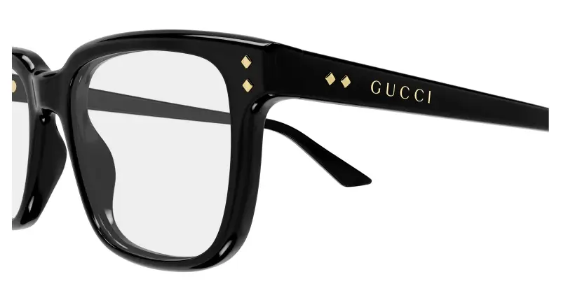 Uomo Gucci GG2131O 005 Montature da vista Acetato Nero Trasparente Squadrata miniatura 3