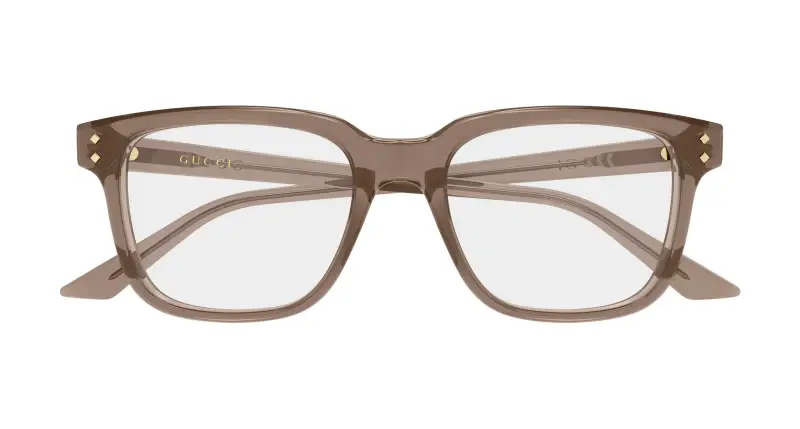 Uomo Gucci GG2131O 007 Montature da vista Acetato Marrone Trasparente Squadrata miniatura 2