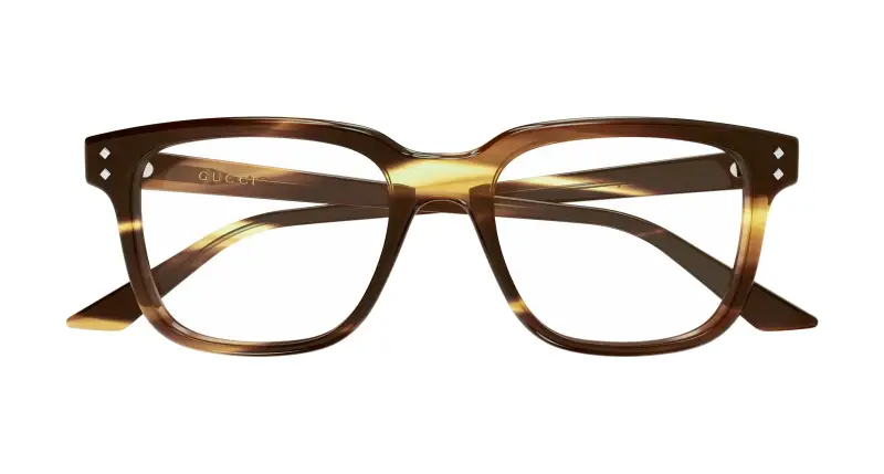 Uomo Gucci GG2131O 010 Montature da vista Acetato Havana Trasparente Squadrata miniatura 2