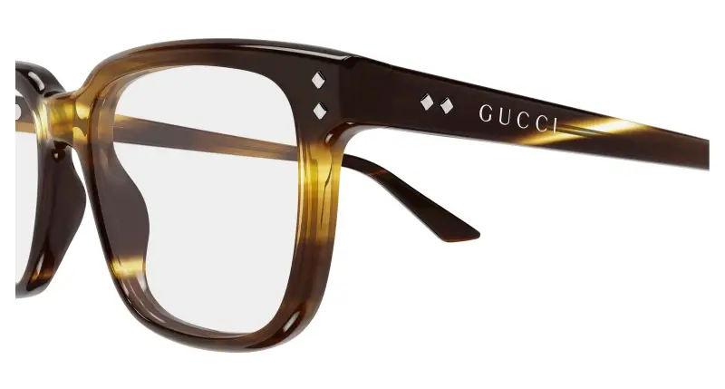 Uomo Gucci GG2131O 010 Montature da vista Acetato Havana Trasparente Squadrata miniatura 3