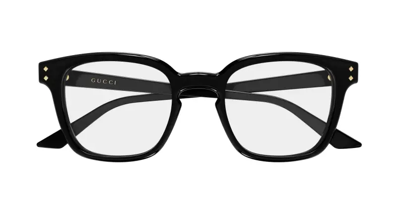 Uomo Gucci GG2132O 005 Montature da vista Acetato Nero Trasparente Squadrata miniatura 2