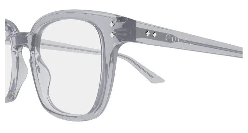 Uomo Gucci GG2132O 007 Montature da vista Acetato Grigio Trasparente Squadrata miniatura 3