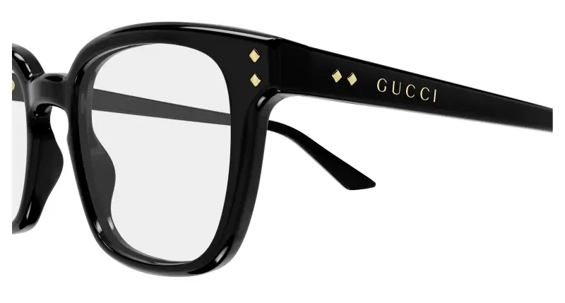 Uomo Gucci GG2132O 009 Montature da vista Acetato Nero Trasparente Squadrata miniatura 3