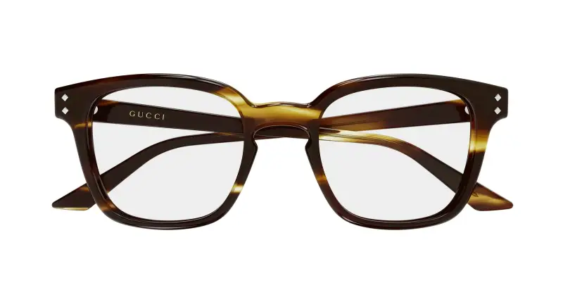 Uomo Gucci GG2132O 010 Montature da vista Acetato Havana Trasparente Squadrata miniatura 2