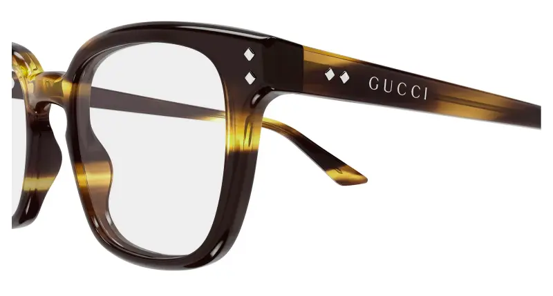 Uomo Gucci GG2132O 010 Montature da vista Acetato Havana Trasparente Squadrata miniatura 3