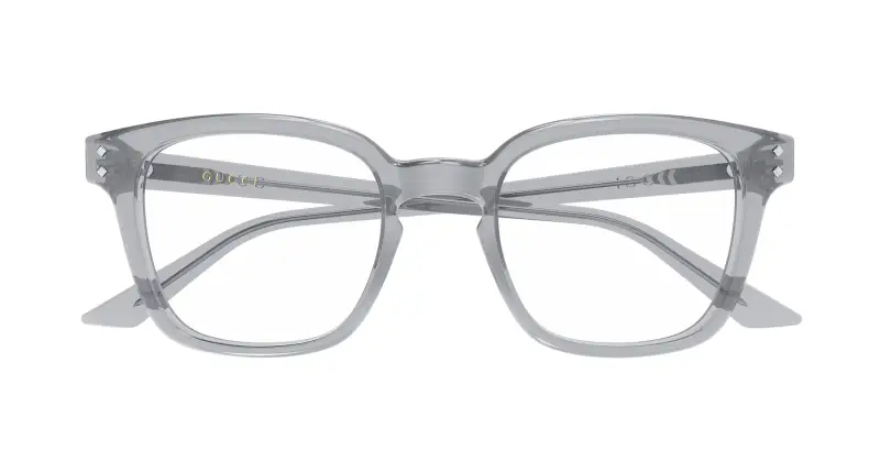 Uomo Gucci GG2132O 011 Montature da vista Acetato Grigio Trasparente Squadrata miniatura 2