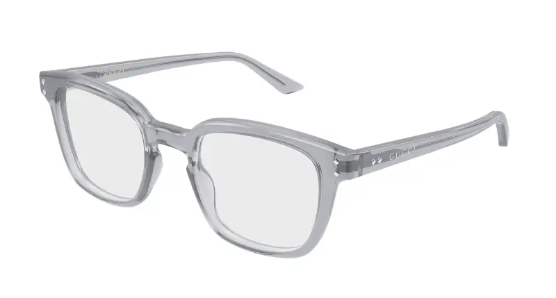 Uomo Gucci GG2132O 011 Montature da vista Acetato Grigio Trasparente Squadrata