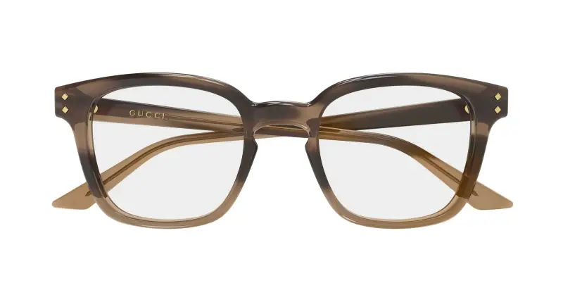 Uomo Gucci GG2132O 012 Montature da vista Acetato Havana Trasparente Squadrata miniatura 2