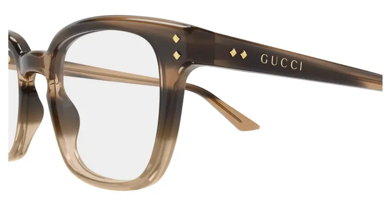 Uomo Gucci GG2132O 012 Montature da vista Acetato Havana Trasparente Squadrata miniatura 3