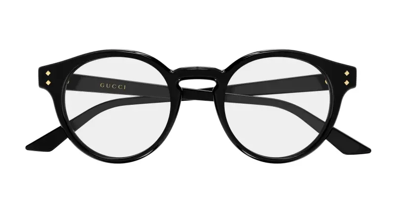 Uomo Gucci GG2133O 001 Montature da vista Acetato Nero Trasparente Rotonda miniatura 2