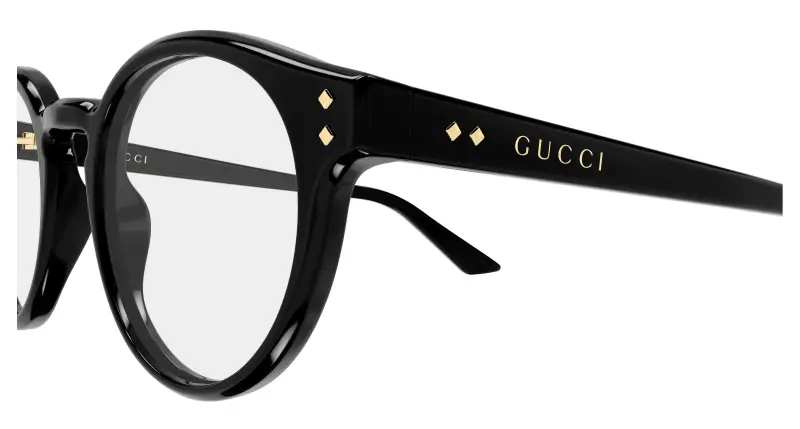 Uomo Gucci GG2133O 001 Montature da vista Acetato Nero Trasparente Rotonda miniatura 3