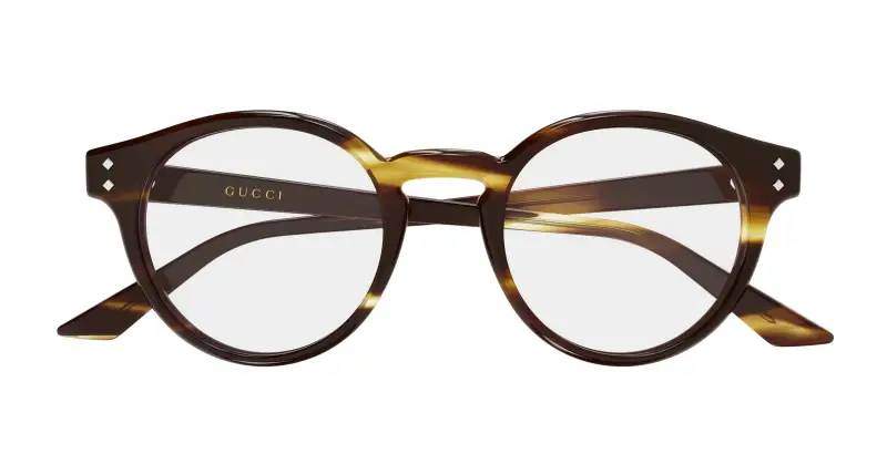 Uomo Gucci GG2133O 002 Montature da vista Acetato Havana Trasparente Rotonda miniatura 2