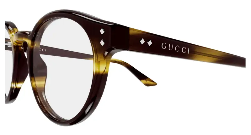 Uomo Gucci GG2133O 002 Montature da vista Acetato Havana Trasparente Rotonda miniatura 3