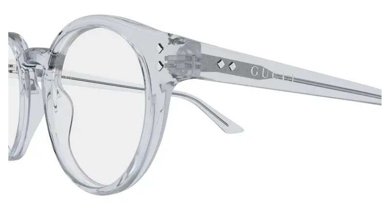 Uomo Gucci GG2133O 003 Montature da vista Acetato Grigio Trasparente Rotonda miniatura 3