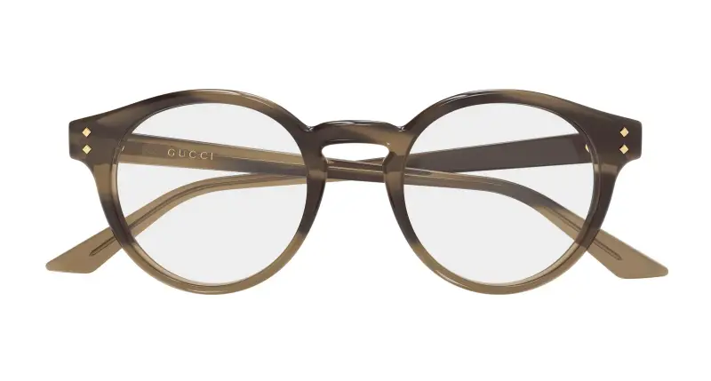 Uomo Gucci GG2133O 004 Montature da vista Acetato Havana Trasparente Rotonda miniatura 2