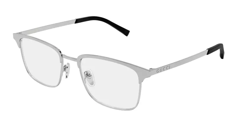Uomo Gucci GG2135O 005 Montature da vista Metallo Rutenio Trasparente Squadrata