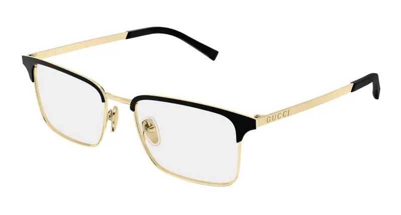 Uomo Gucci GG2136O 001 Montature da vista Metallo Oro Trasparente Squadrata