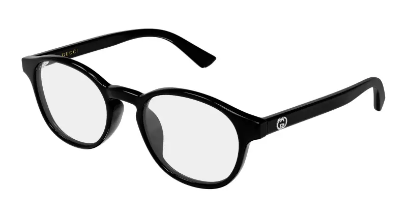 Uomo Gucci GG2137OK 001 Montature da vista Acetato Nero Trasparente Rotonda
