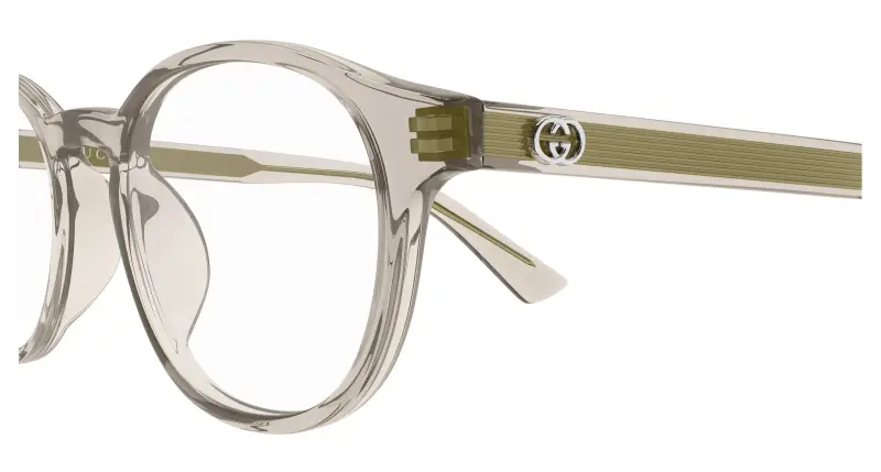 Uomo Gucci GG2137OK 002 Montature da vista Acetato Beige Trasparente Rotonda miniatura 3