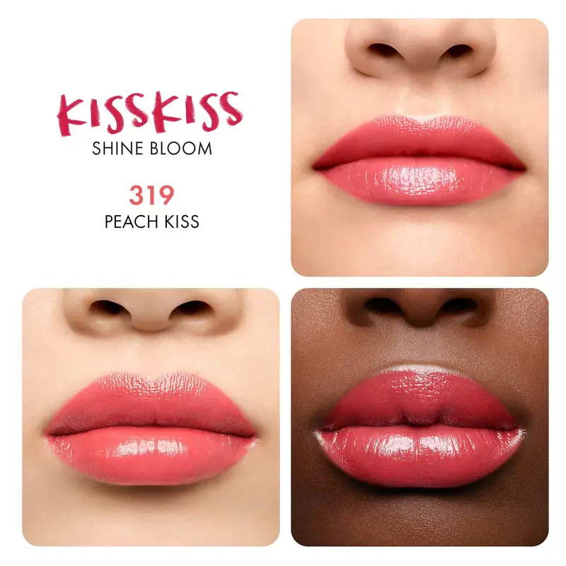 Labbra KissKiss Shine Bloom 319 Peach Kiss - Rossetti miniatura 4