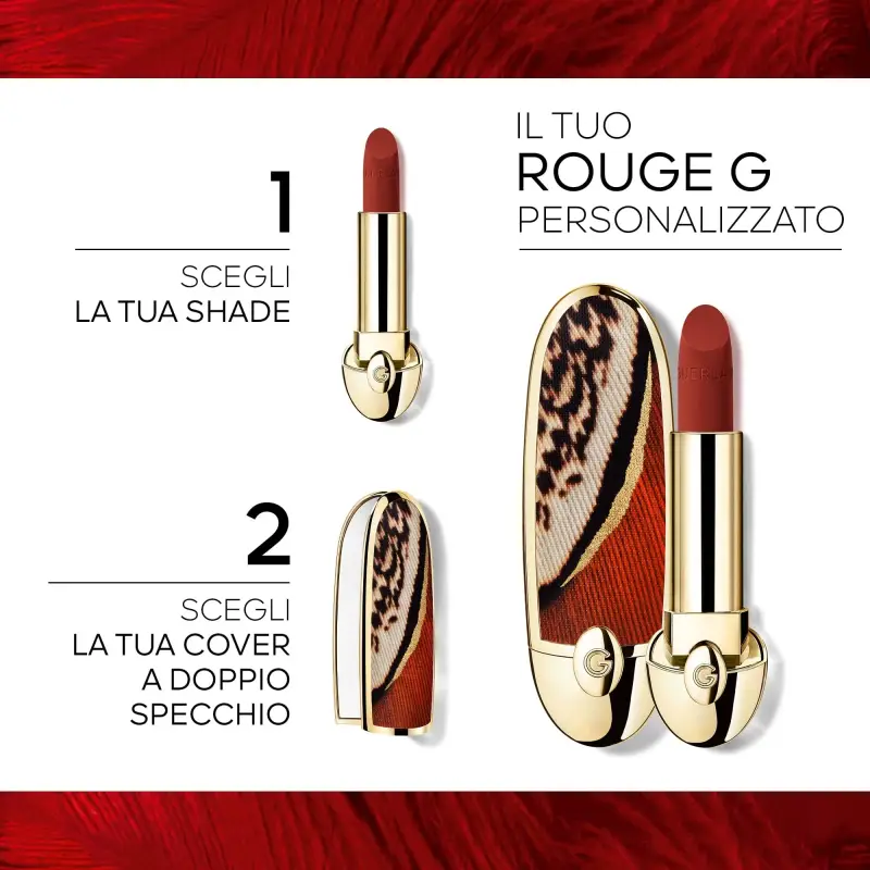 Labbra Rouge G - Il Rossetto Personalizzabile - Ricarica 555 LE BRIQUE AMBRÉ - VELVET - Rossetti miniatura 2