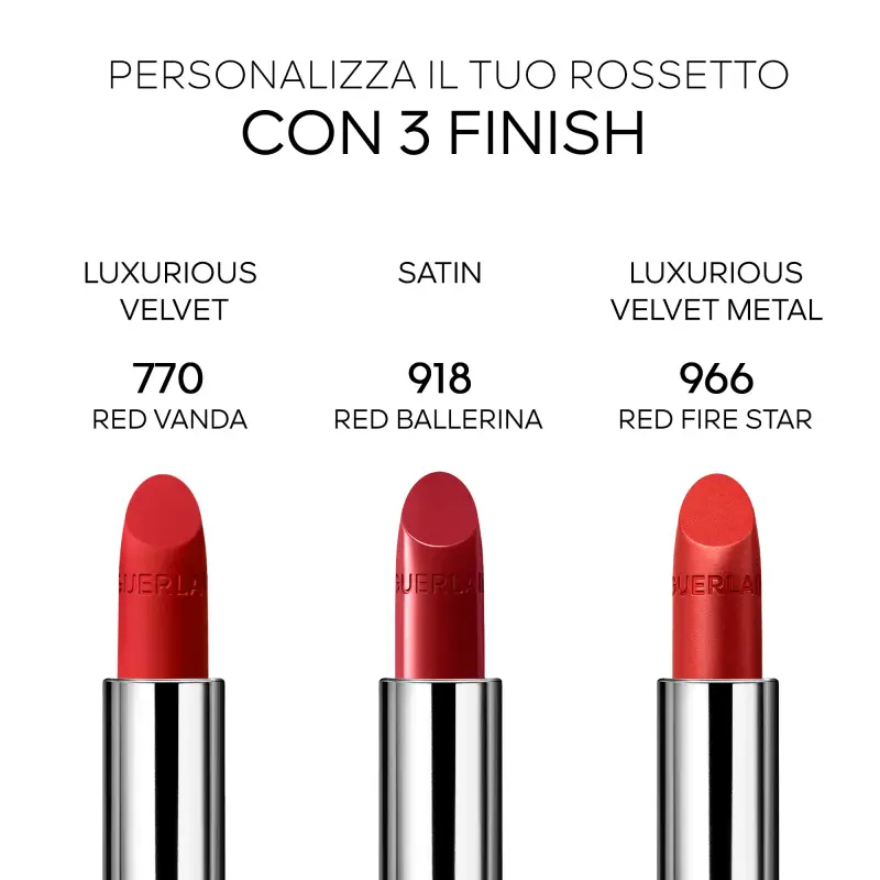 Labbra Rouge G Luxurious Velvet Metal 966 Red Fire Star - Rossetti miniatura 3