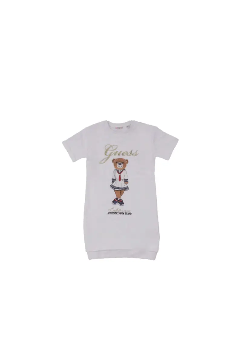 Abito Bambina GUESS White French terry ss dress