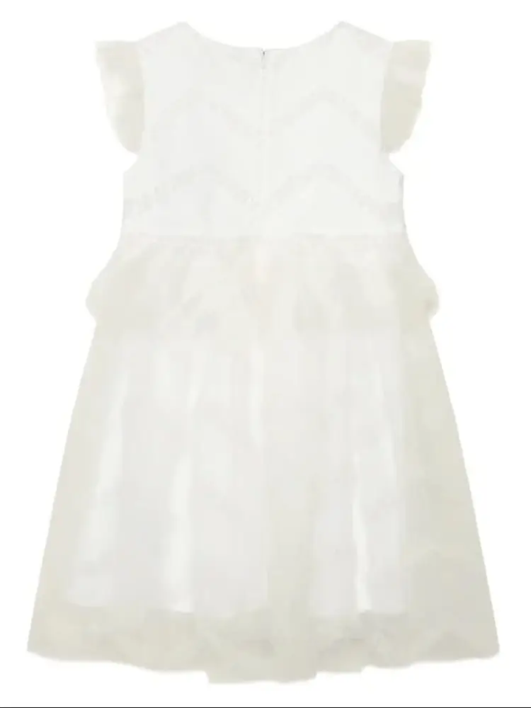 abito bianco bambina mini logo miniatura 2