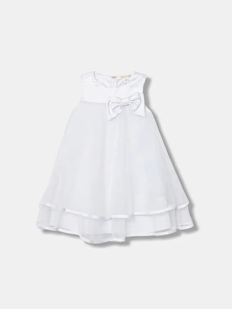 abito bianco bambina mini logo