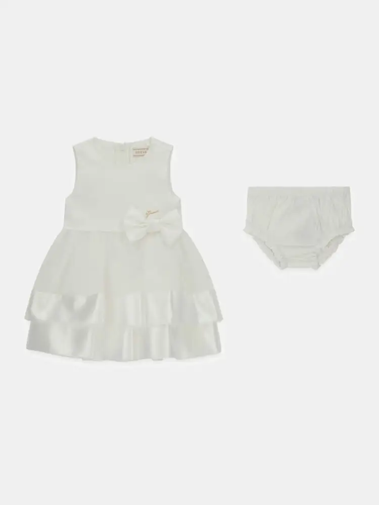 abito bianco neonata mini logo