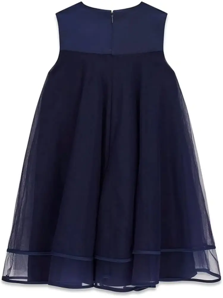 abito blu navy bambina mini logo miniatura 2