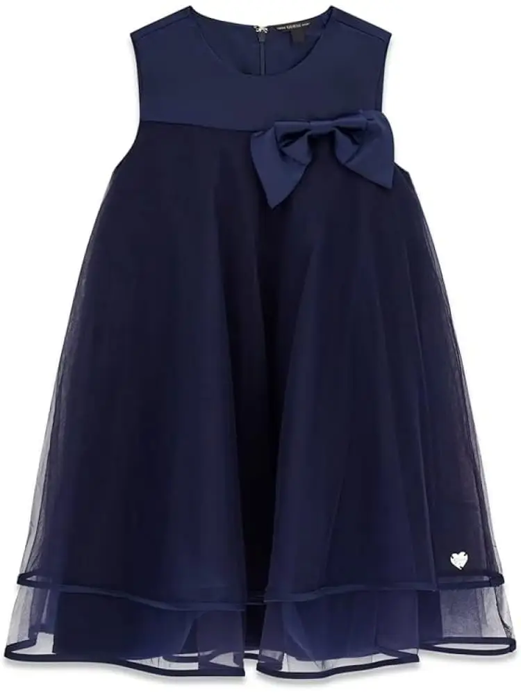 abito blu navy bambina mini logo