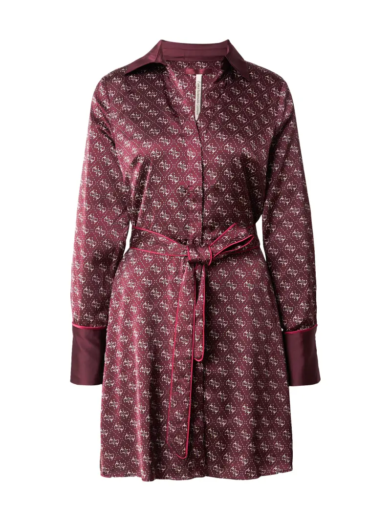 Abito camicia 'BLERTA' rosso vino / rosso carminio / bianco