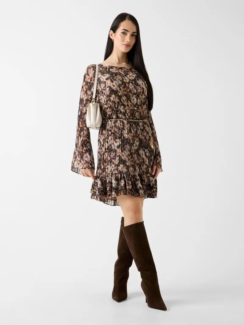 Abito ILENIA marrone / nero / offwhite miniatura 2