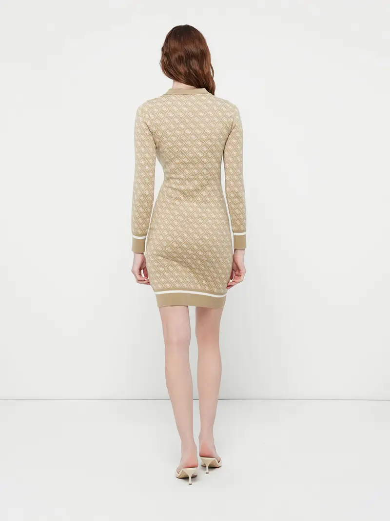 Abito in maglia AUBREY beige / bianco miniatura 3