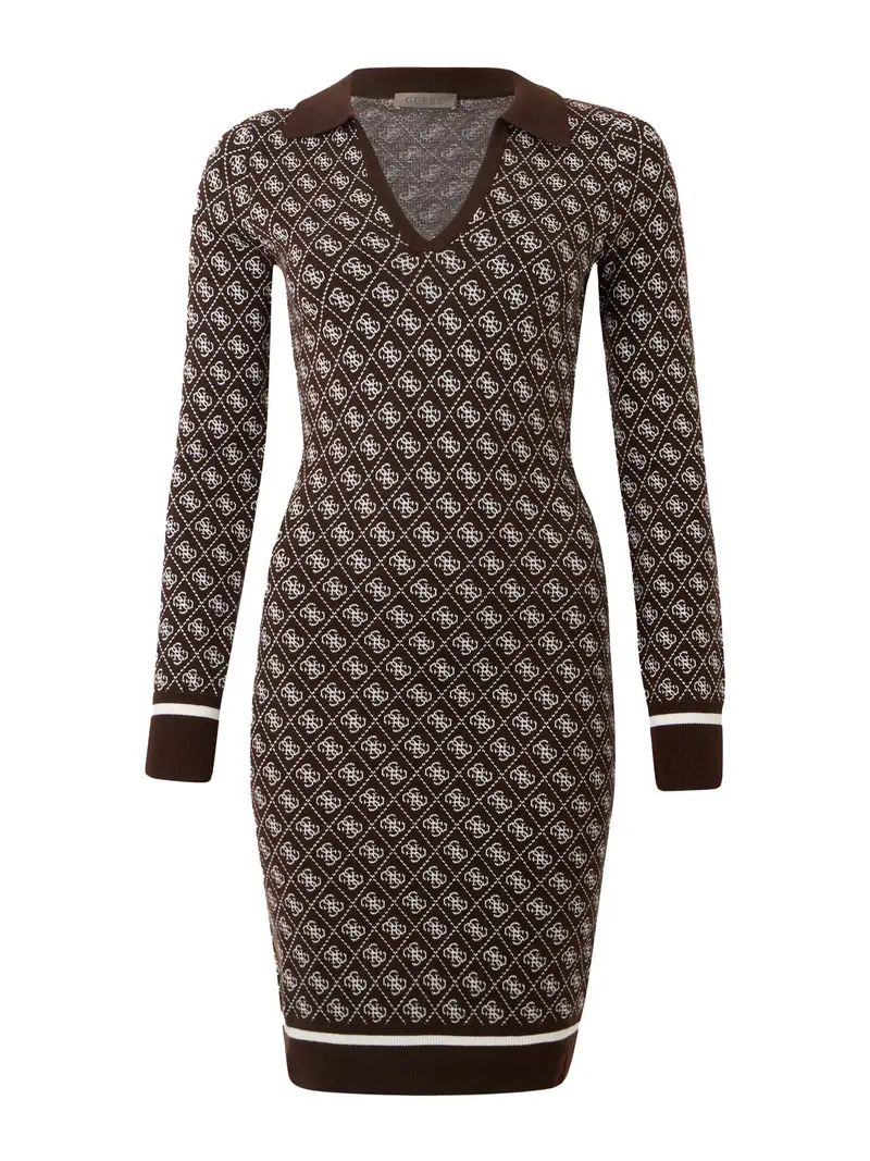 Abito in maglia AUBREY marrone / nero / bianco