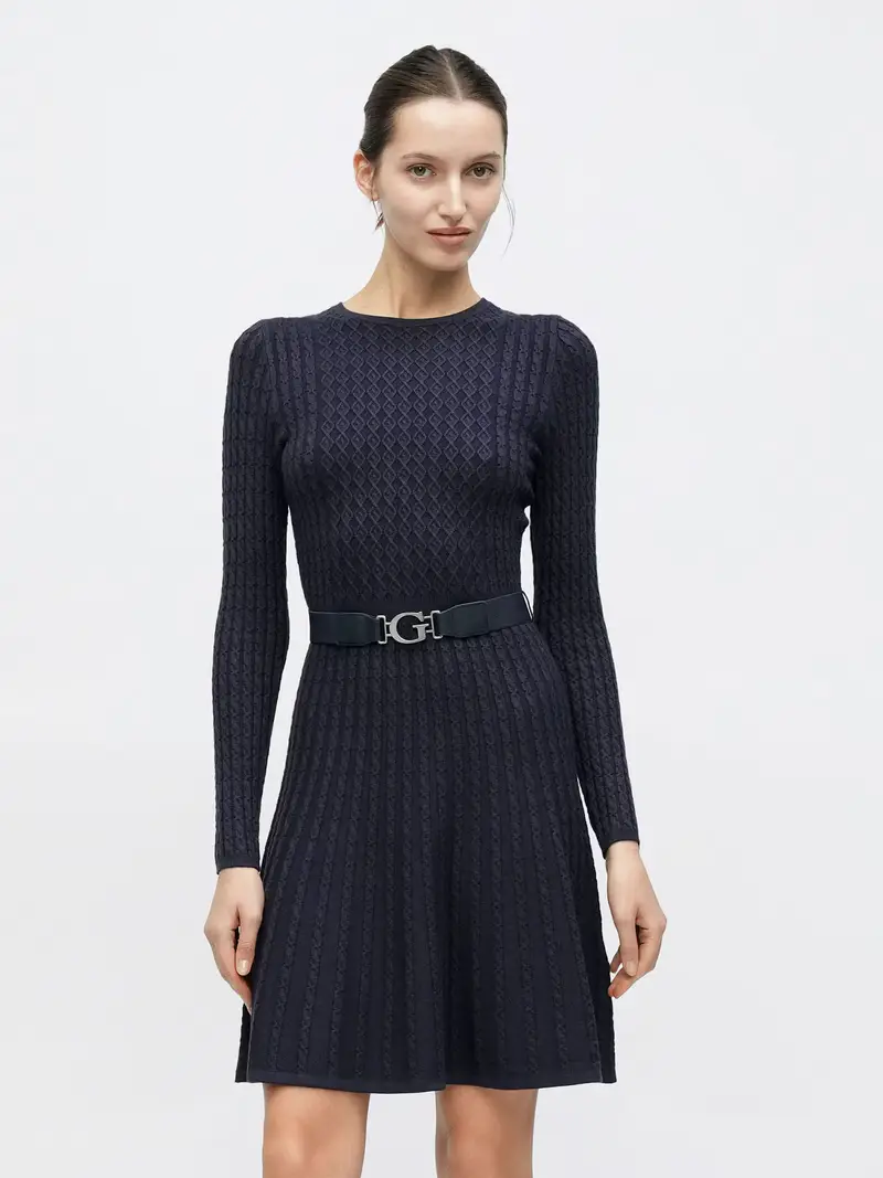 Guess Abito in maglia navy con cintura miniatura 2