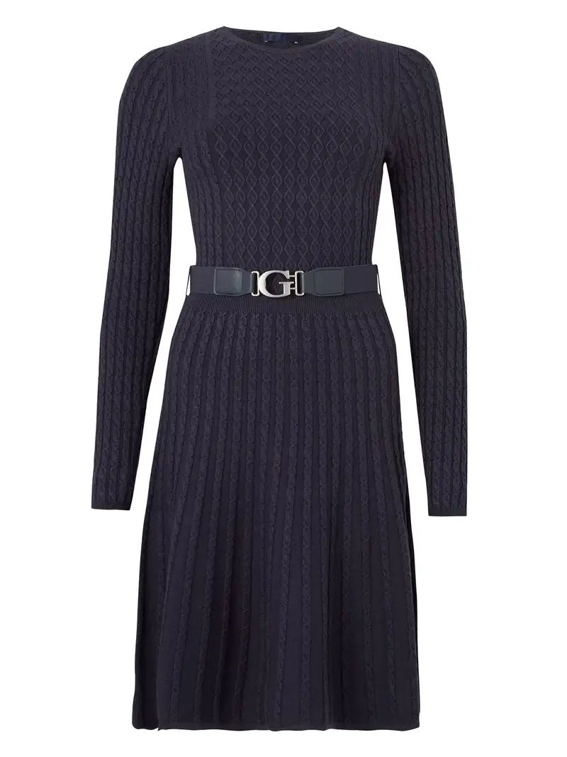Guess Abito in maglia navy con cintura