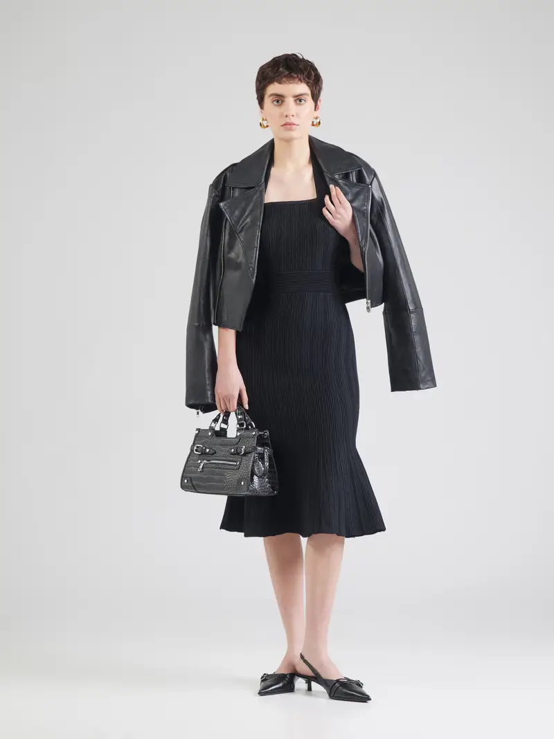 Abito in maglia nero miniatura 2