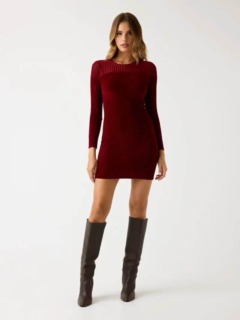 Abito in maglia 'ROWENA' rosso scuro miniatura 3