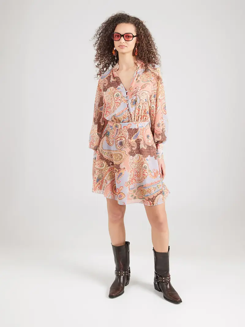 Abito marrone scuro / senape / grigio chiaro / arancione chiaro miniatura 3