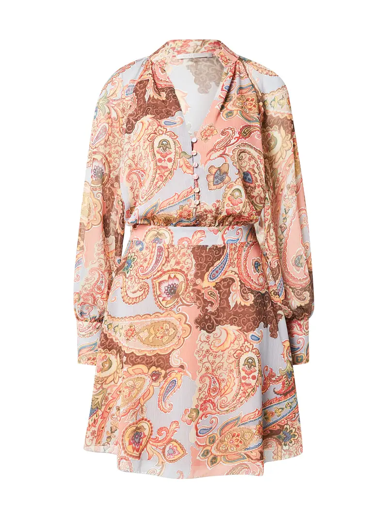 Abito marrone scuro / senape / grigio chiaro / arancione chiaro