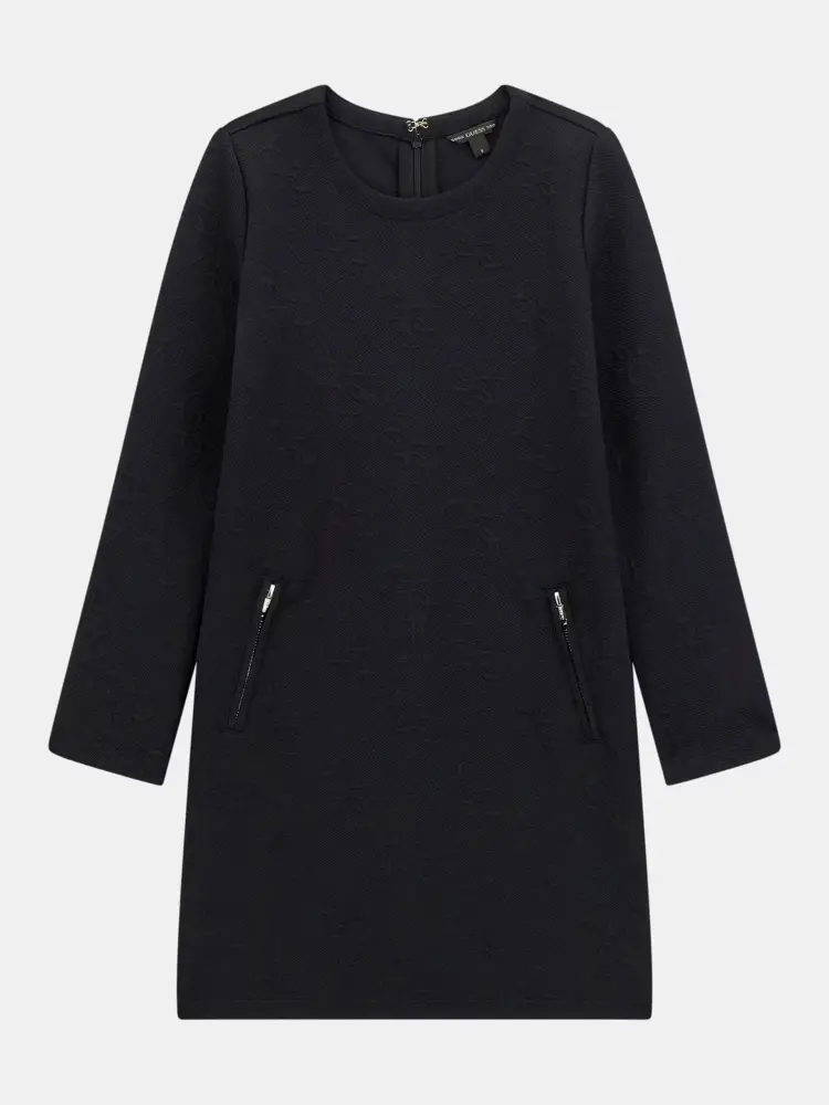 abito nero bambina logo all over