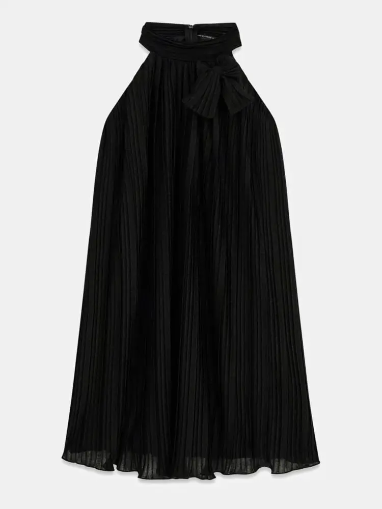 abito nero bambina mini logo